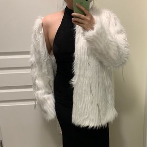 NEW!!! Faux Fur Coats White Sliver